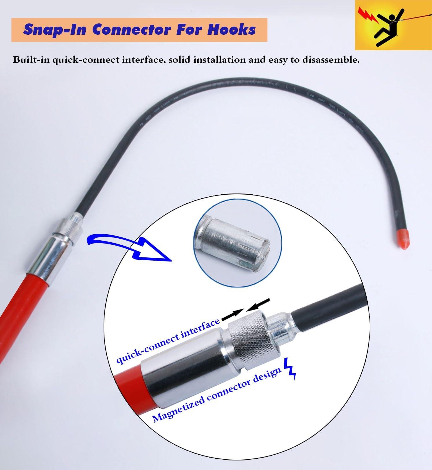 JYDQM Anti-electrocution Rescue Hook 3 5 Foot 6.5 10 Ft Electrical Safety Insulated Rescue Tools with Quick Plug Connector, High Voltage Life-Saving Pull Rod & Factory Rescue Hook, Anti-electrocution Rescue