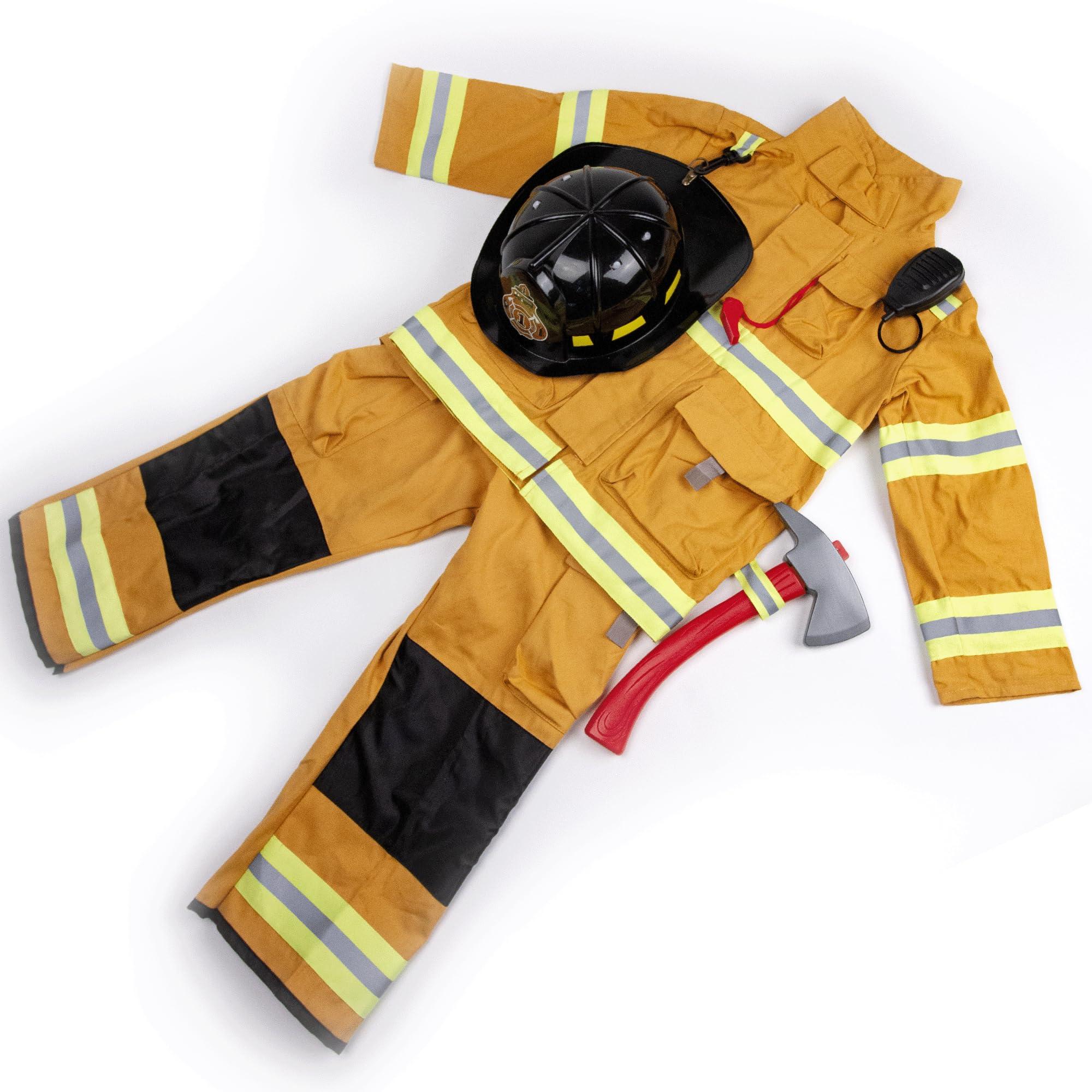 Teetot & Co. Inc. Adventure Factory Firefighter Costume in Yellow By Teetot (Large 7/8)