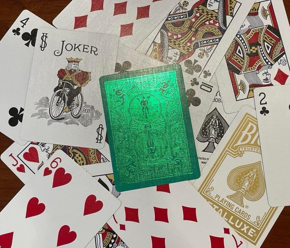 Straight Poker Supplies Straight Poker Supplies Premium Metalluxe Bicycle Playing Cards Collector\'s Bundle - Set of 6 Decks in Stunning Gold, Green, Red, Silver, Orange, and Blue Finishes