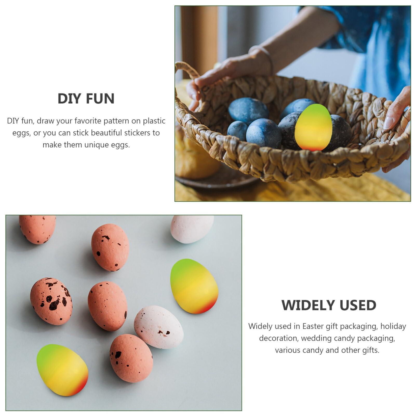 IMIKEYA IMIKEYA White Plastic Easter Egg, 16pcs Blank Fillable Eggs Detachable Empty Diy Easter Eggs Paintable Artificial Fake Eggs Diy Painting Kit for Easter Hunt Basket Filler