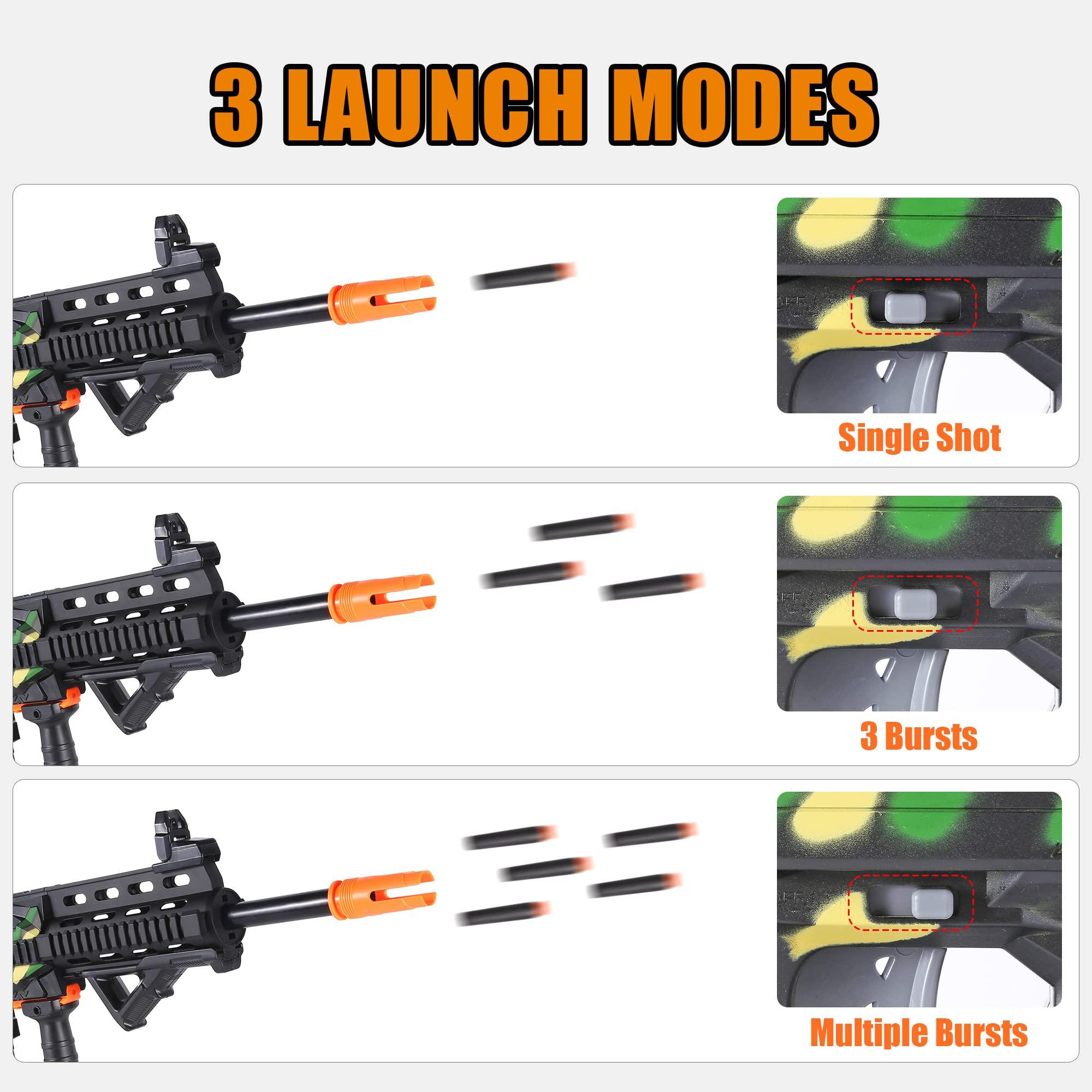 COOLFOX COOLFOX Electric Automatic Toy Gun for Nerf Guns Sniper Soft Bullets [Shoot Faster] Camouflage Burst Bullets for Boys,Toy Foam Blasters & Guns with 100 Nerf Sniper Darts, Gifts for Kids