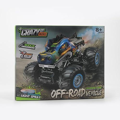 Rhybor Rhybor Remote Control Dinosaur Car, 2.4GHz All Terrain Remote Control Monster Truck, RC Dinosaur Monster Car, Spray Music Monster Truck RC Cars for Boys 4-7 8-12 and Girls