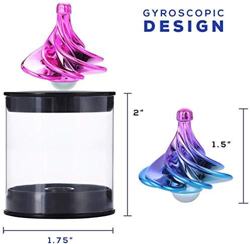 KIDDO KOO KIDDO KOO Tornado Spinning Tops - New Spinning top for Kids and Adults. A Great Decompression Toy forhome or The Office. Spins with Wind! Our Gyro Tops can Forever Spin (Aurora & Gold 2PK)