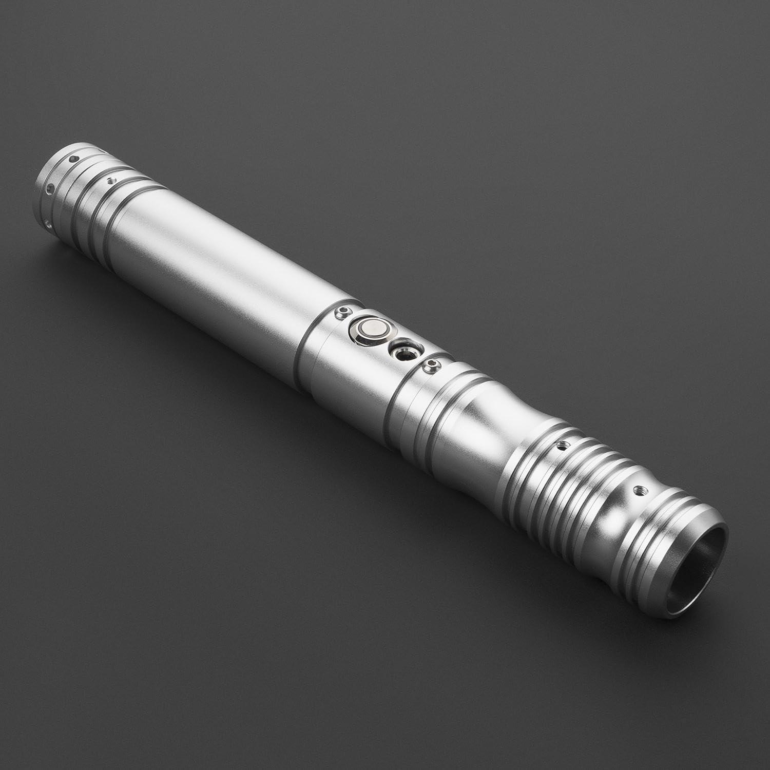 SaberX First Steps Lightsaber by SaberX: Duel-Ready, Color-Changing, 50w LED, Sound Effects, Aircraft Aluminum, Polycarbonate Blade, Ergonomic Handle, Ideal for Beginners & Enthusiasts, 92cm Xenopixel-Silver