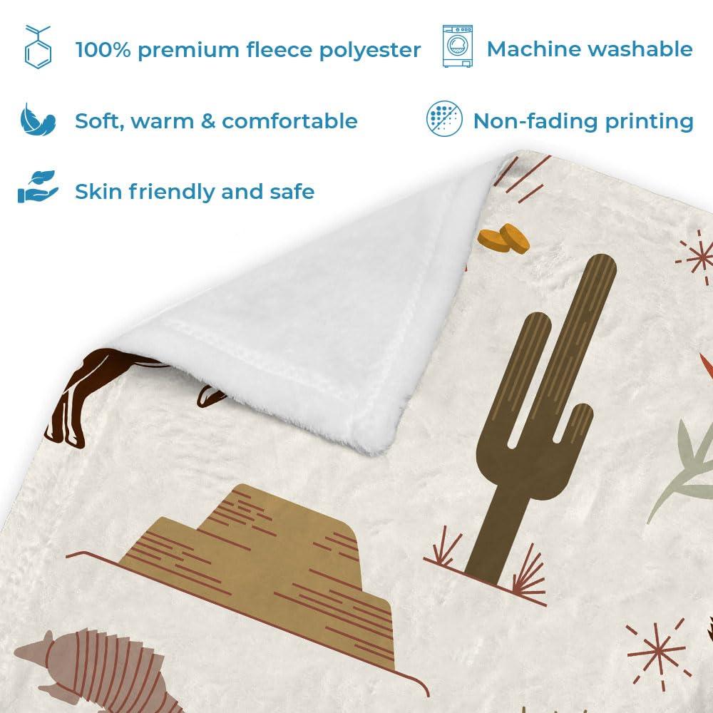 Hyturtle Hyturtle Personalized Name Western Baby Blanket, Wild West Baby Boy Swaddle Blanket, Cowboy Baby Blankets, Soft Fleece Blanket, Baby Western Blankets for Newborn Infant Toddlers Kids
