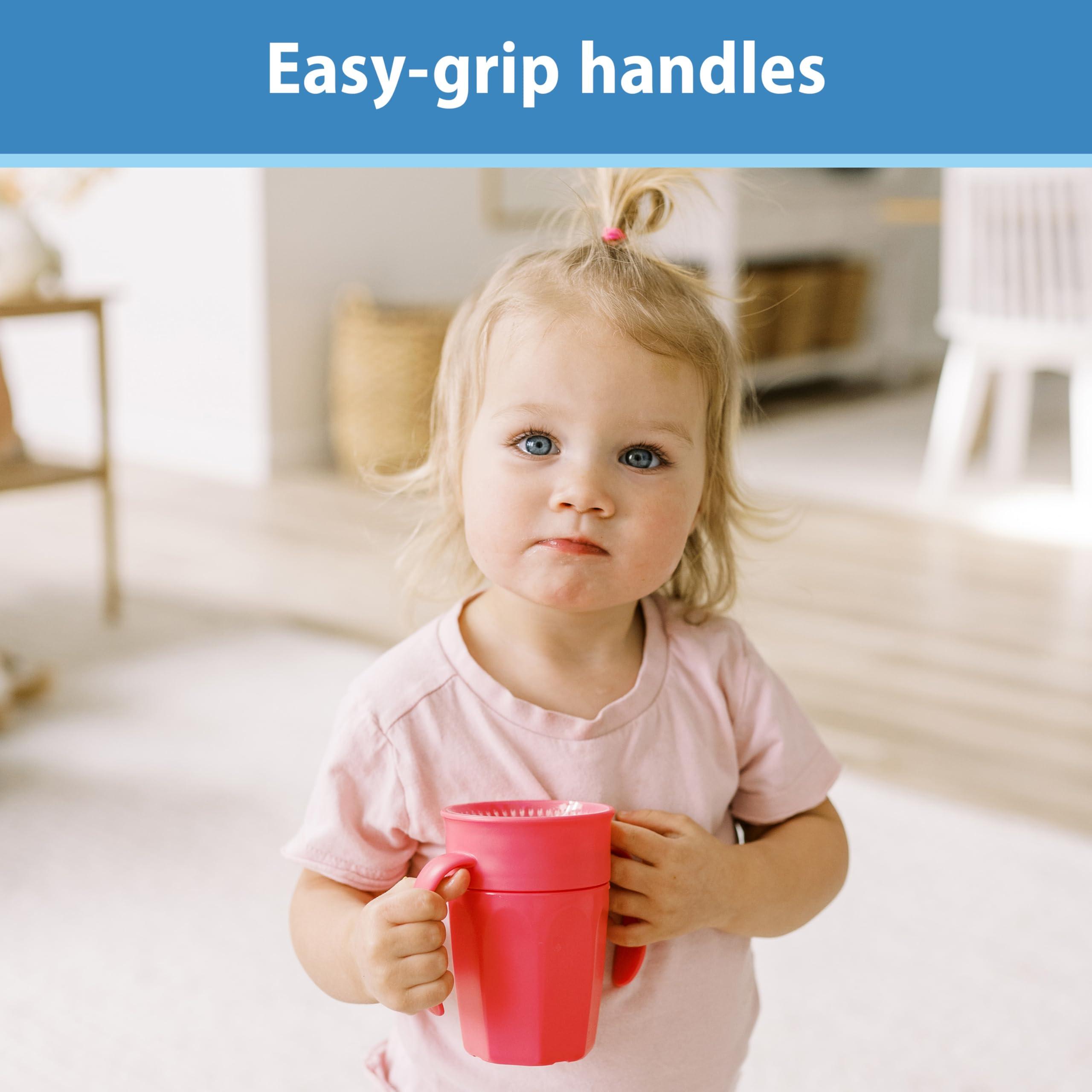 Dr. Brown\'s Dr. Brown's Milestones Cheers 360 Cup Spoutless Transition Handles for Easy Grip & Leak-Freere Training Toddlers Babies, Leak-Free Sippy Cup, Blue/Aqua