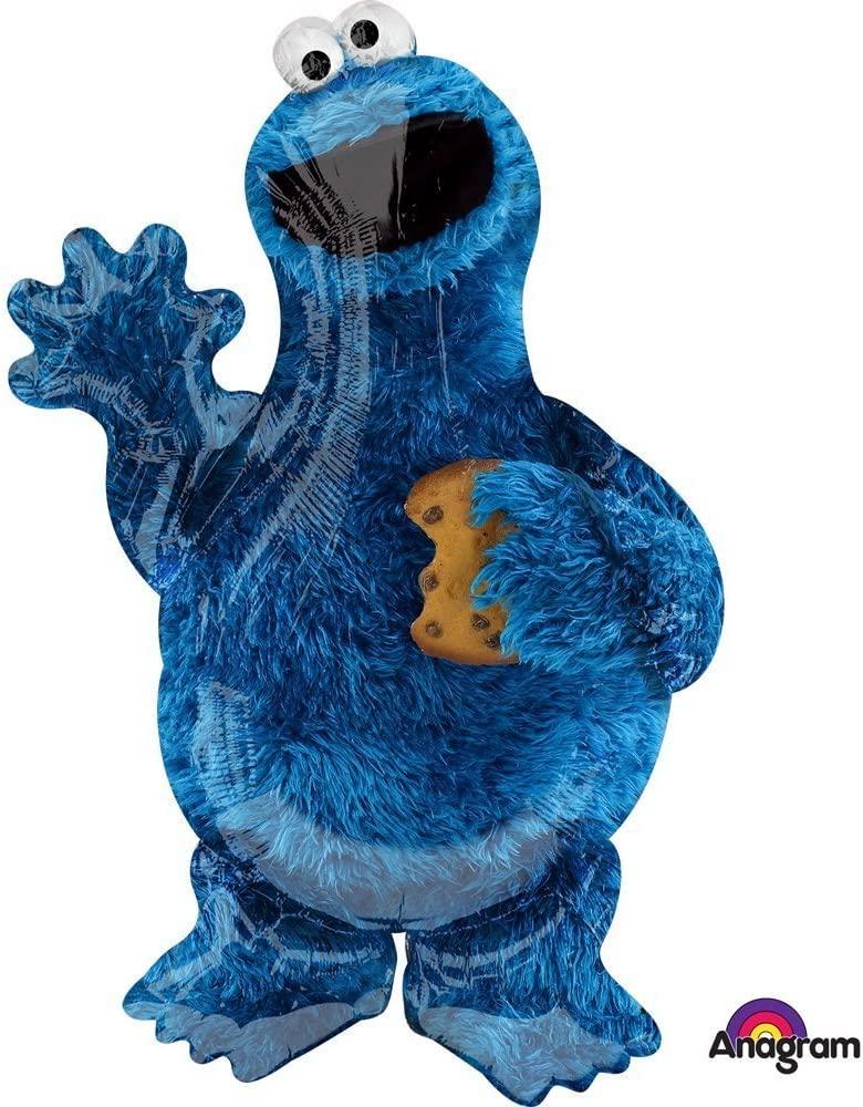 Party Supply Party Supply Sesame Street Cookie Monster 1st Birthday party supplies set and Balloon Decorations 10pc Blue,white