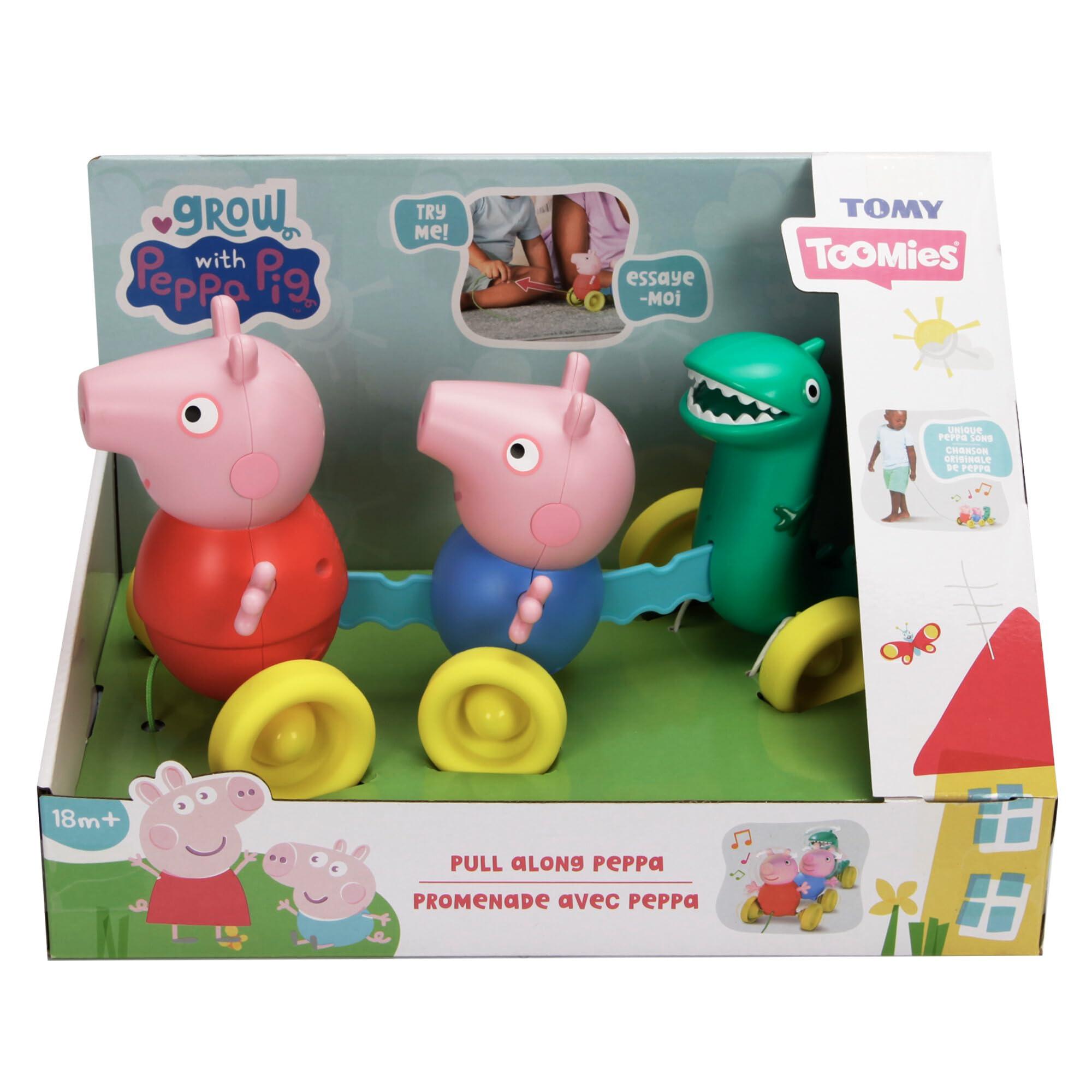 TOMY TOMY Toomies Peppa Pig Pull Along Toy - Peppa Pig Toys with Music and Wheels - Baby and Toddler Push Toys with Wibble Wobble Action - Walking Toys Ages 18 Months and Up