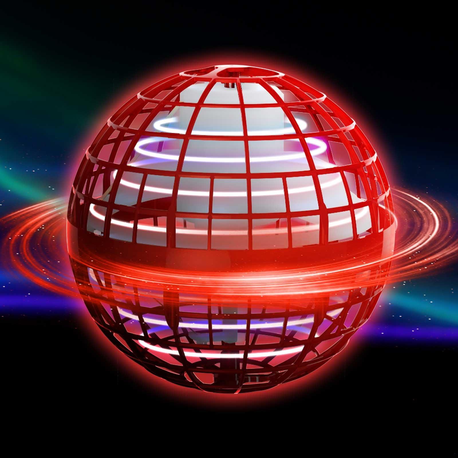 CASEIER CASEIER Flying Orb Galaxy Ball Toy 2024, Hover Orb with Magic Boomerang and Floating Function, Cool Mini Drone Ball Gift for Kids, Boys, Girls, Outdoor or Indoor Toys, Red