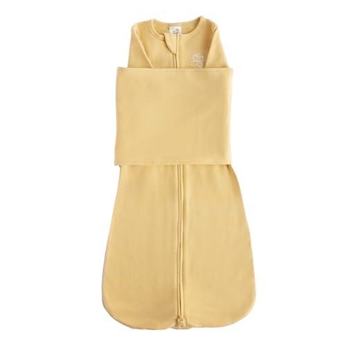 The Butterfly Swaddle The Butterfly Swaddle Organic Cotton Blend, All-in-One Butterfly Wing Sleep Sack Transitional Training System for Newborn Infant Baby with Wash Bag, Large (12-17 lbs), Mellow Yellow