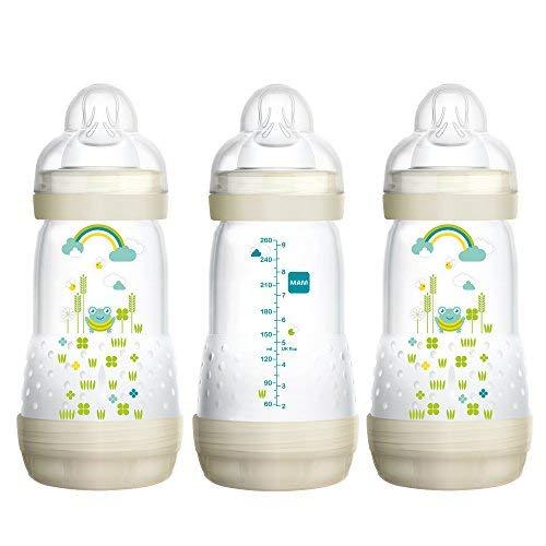 MAM MAM Bottle Nipples Slow Flow Nipple Level 1, for Newborns and Older, SkinSoft Silicone Nipples & Easy Start Anti-Colic Bottle, Baby Essentials, Medium Flow Bottles with Silicone Nipple