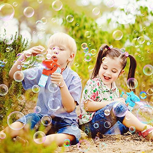 EagleStone 2 Bubble Gun for Kids,Light-Up and Musical Automatic Shark Bubble Blower Toys with 4 Bubble Solution,Fun Summer Outdoor Party Gift for 4 5 6 7 8+ Years Old Toddlers Boys Girls Bubble Maker Machine