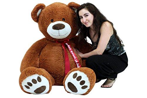 Big Plush Big Plush Personalized 5 Foot Teddy Bear Soft Life Size Animal with Bigfoot Paws - Customized with Your Message