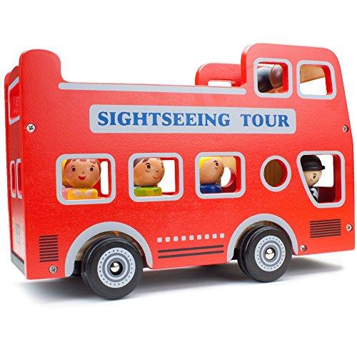 Imagination Generation Imagination Generation Wooden Wheels Natural Beechwood Chunky Cars and Vehicles for Children +12 Months | Double Decker Bus