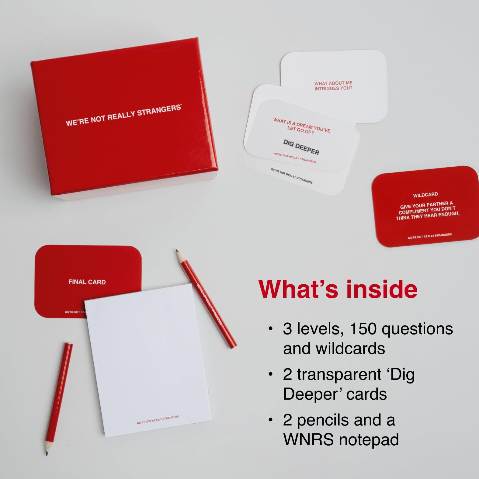 WE'RE NOT REALLY STRANGERS WE\'RE NOT REALLY STRANGERS Card Game - 150 Conversation Cards for Adults, Teens, Couples, & Strangers - Fun Family Party & Icebreaker for Game Night or Date Night, Ages 15+, 2-6 Players