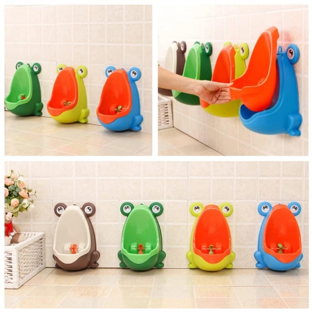 WBTY WBTY Cute Frog Potty Training Urinal for Boys Toilet with Suction Cup Cartoon Kids Urinal Trainer with Funny Target Point (Fruit Green+Orange)