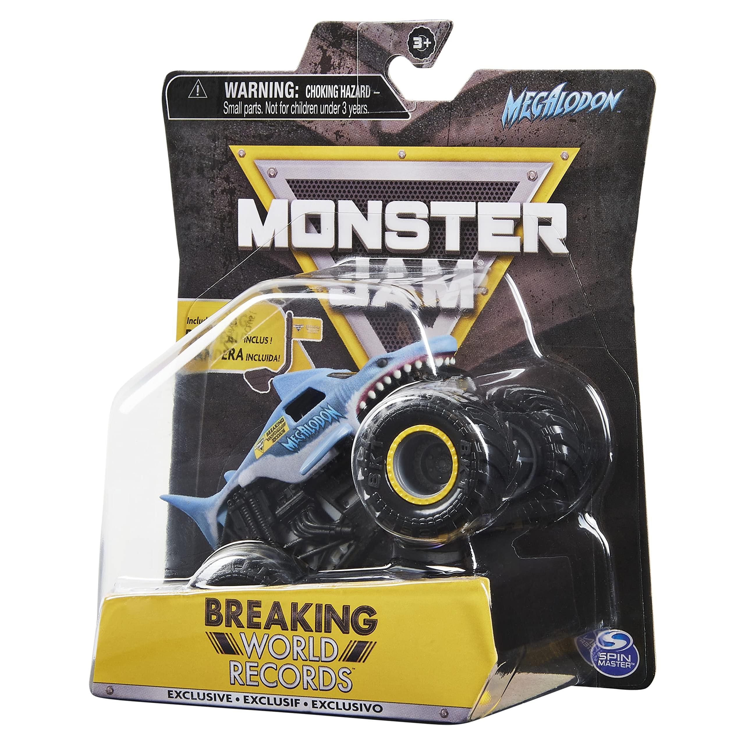 Monster Jam Monster Jam 2021 Target Exclusive Breaking World Records Series 1:64 Scale Diecast Monster Truck with Flag: Megalodon
