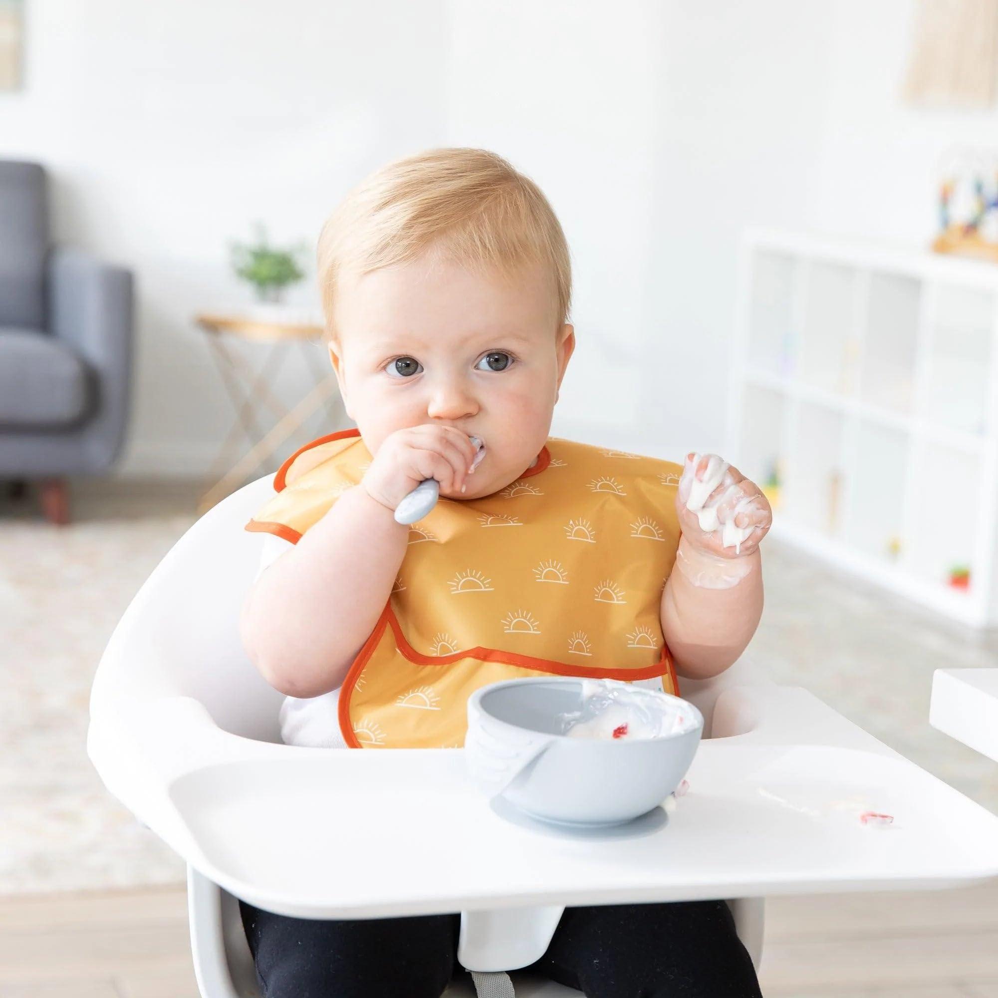 Bumkins Bumkins Bibs for Girl or Boy, SuperBib Baby and Toddler for 6-24 Months, Essential Must Have for Eating, Feeding, Baby Led Weaning Supplies, Mess Saving Catch Food, Waterproof Fabric 3-pk Desert Boho