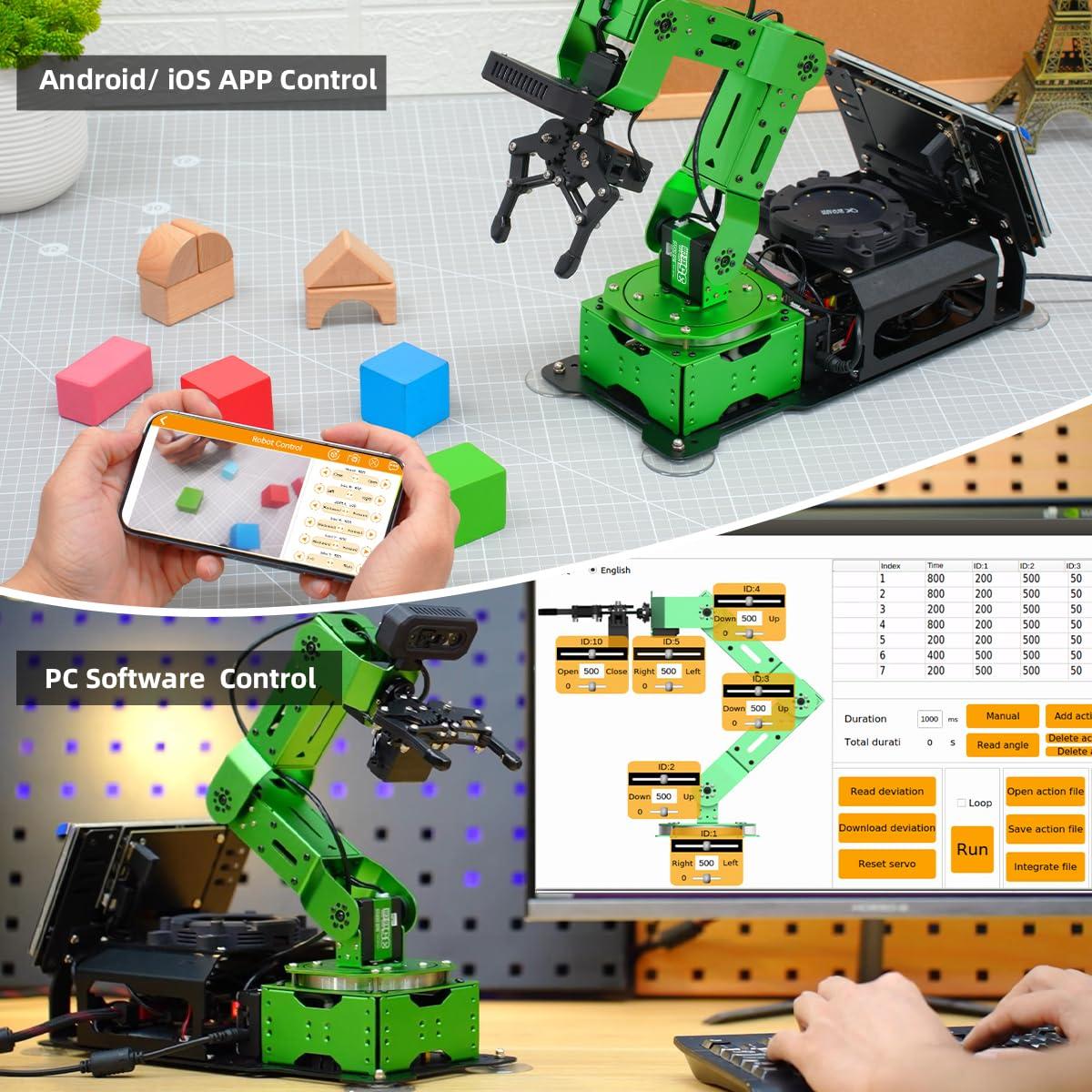 HIWONDER Hiwonder JetArm 6DOF Robotic Arm Powered by Jetson Nano Robot Arm Kits ROS Open Source AI Vision Recognition Program Robot for ROS Education ScenariosUltimate Kit
