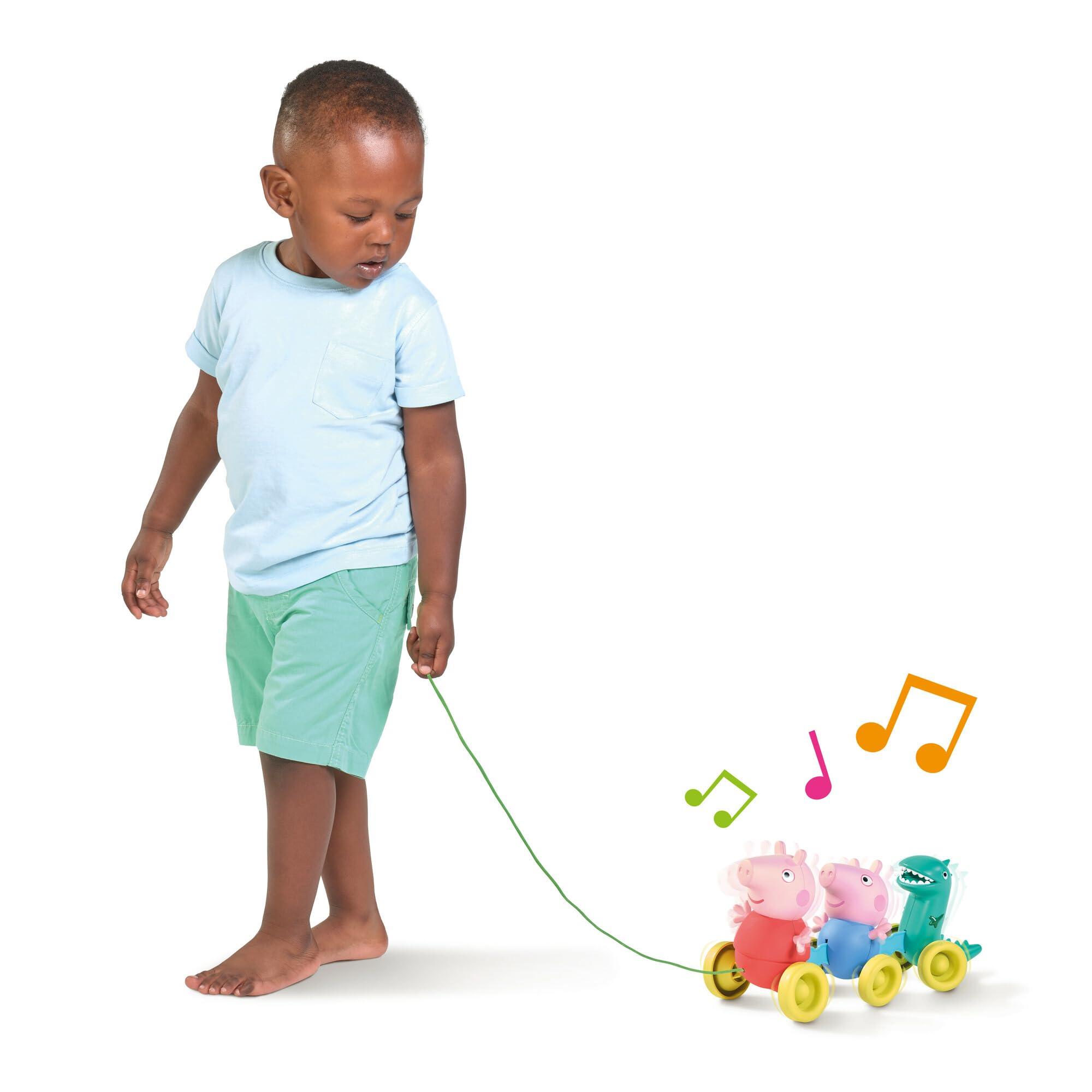 TOMY TOMY Toomies Peppa Pig Pull Along Toy - Peppa Pig Toys with Music and Wheels - Baby and Toddler Push Toys with Wibble Wobble Action - Walking Toys Ages 18 Months and Up