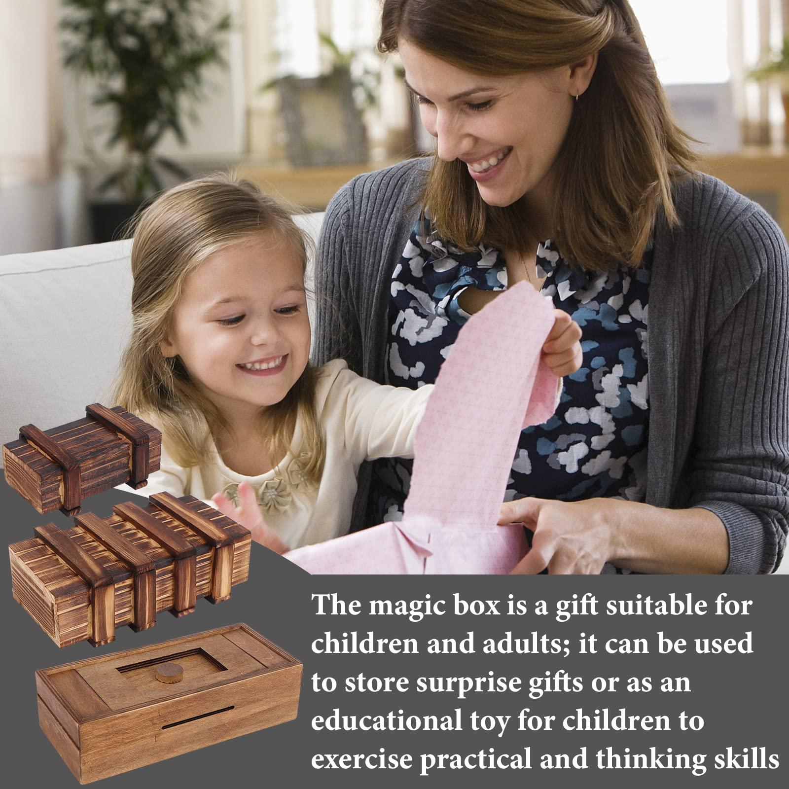 Oppaxf Puzzle Box 3 Pack Wooden Secret Puzzle Box with Hidden Compartment 3D Brain Teaser Magic Drawers Secret Magic Box Wooden Box Puzzle Case Difficult Puzzle Box Gift Card Puzzle Box for Adults and Kids