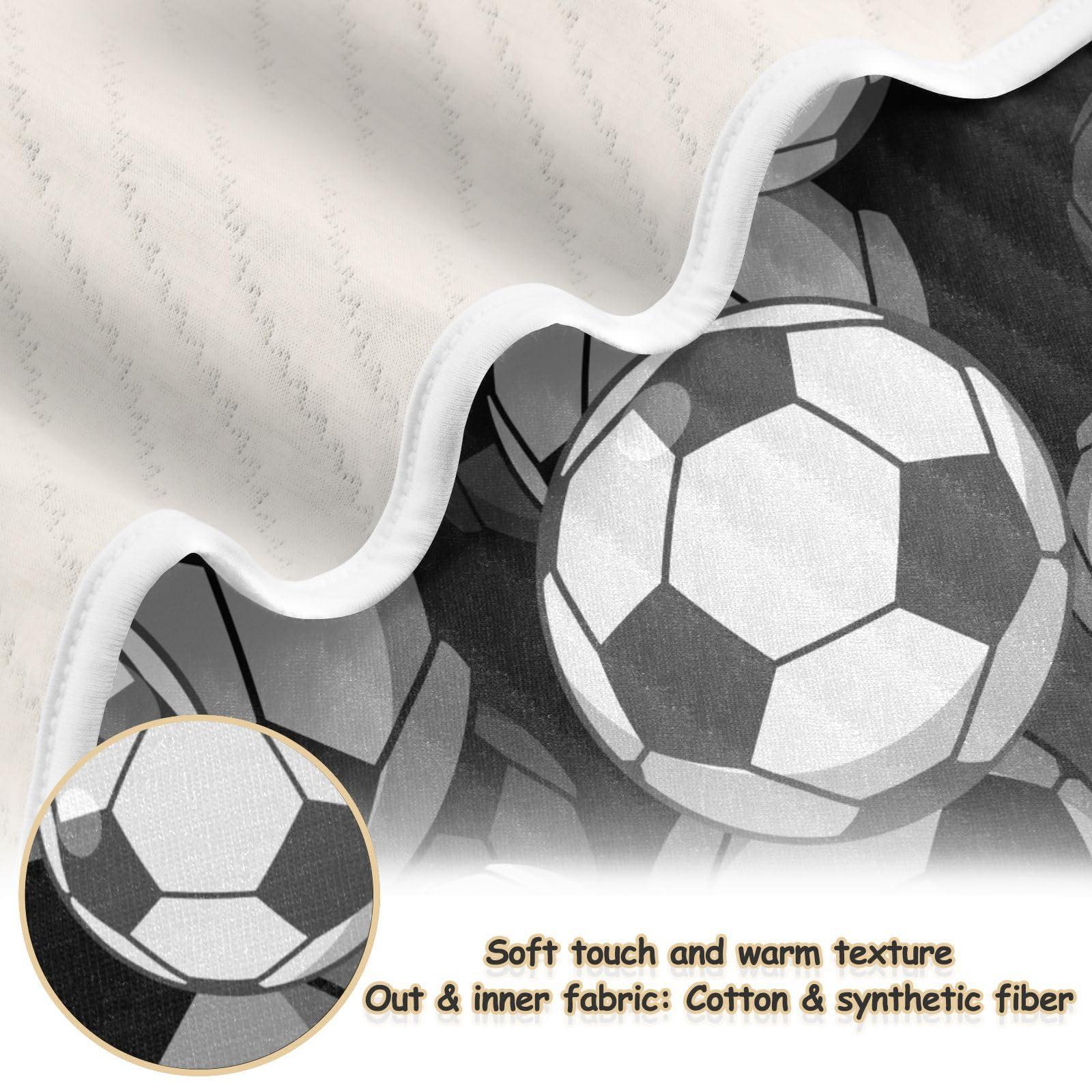 VIGTRO VIGTRO 3D Football Soccer Pattern Baby Blanket for Boys Girls, Soft Warm Bed Blankets Stroller Crib with Printed for Newborn Infant Toddler Nursery 30x40 in