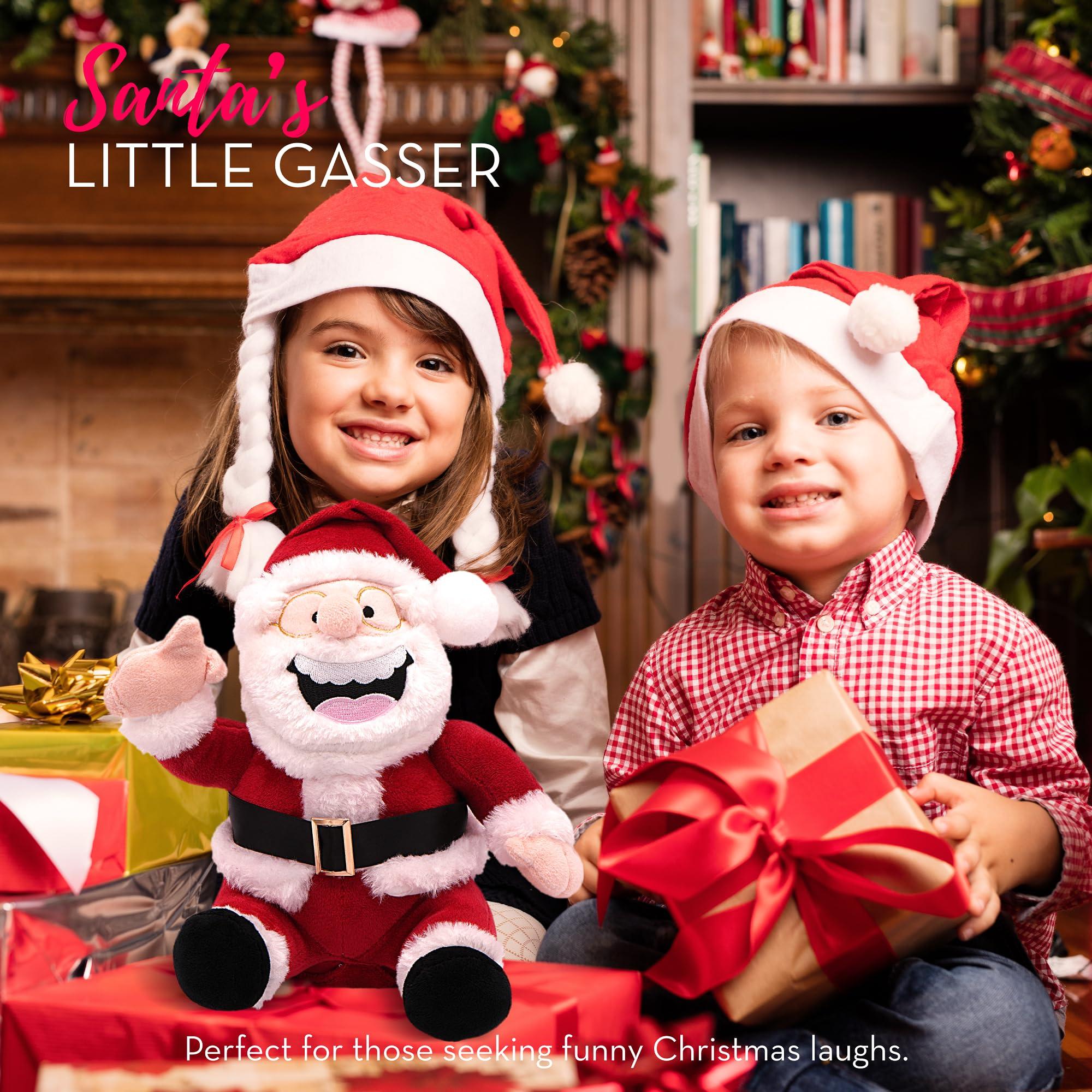 4E\'s Novelty 4E\'s Novelty Farting Santa Claus 8 Inch Talking Animated Christmas Plush Toys for Kids 8\" Funny Christmas Stuffed Animals Gag Gifts for Boys Girls Teens White Elephant Gift