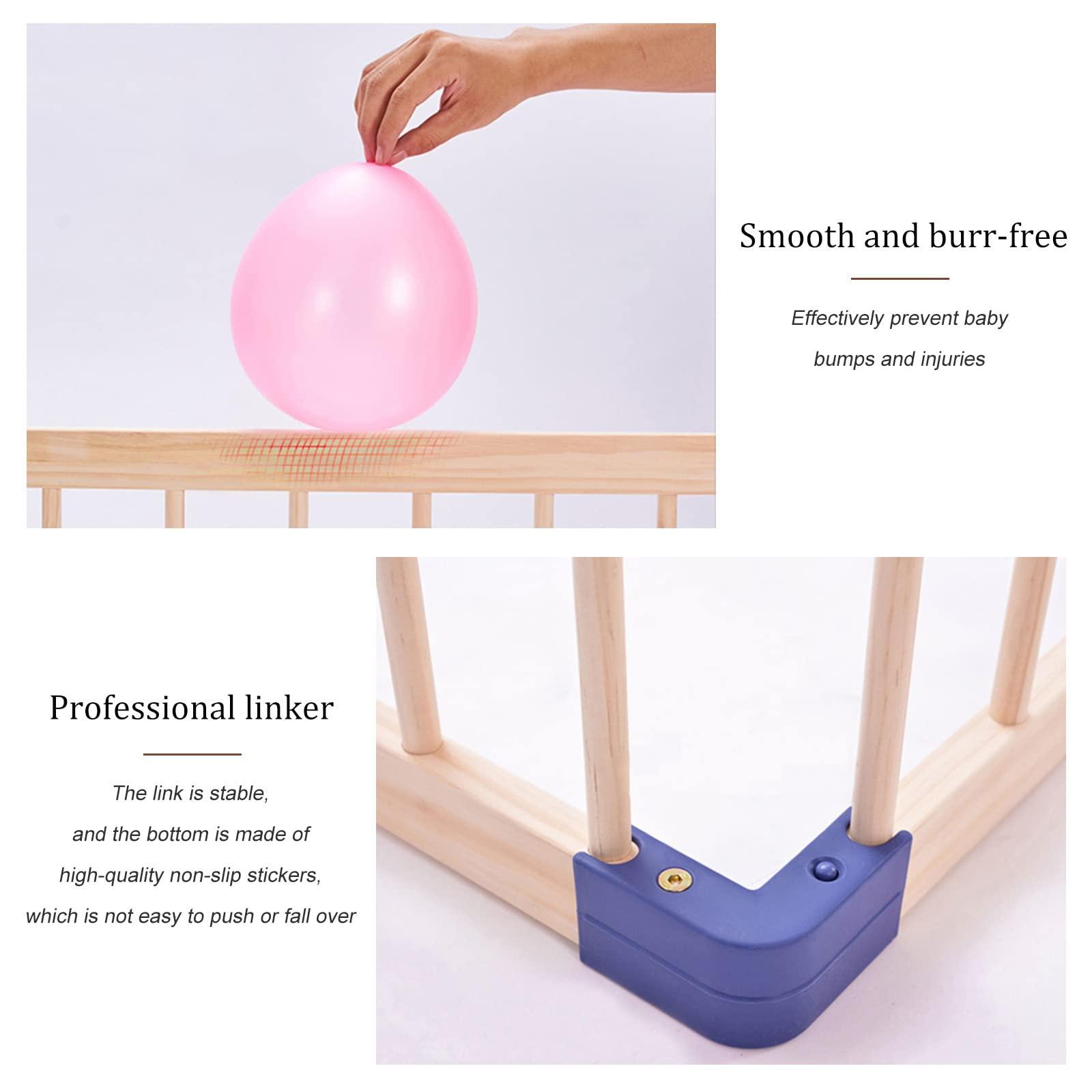 Jolan Baby Playpen Wooden,Toddler Kids Safe Playground,Easy to Remove Baby Fence,Breathable Durable Laypens for Babies,for Indoor Outdoor Activity Center,61cm High,Anti-fall,180180cm