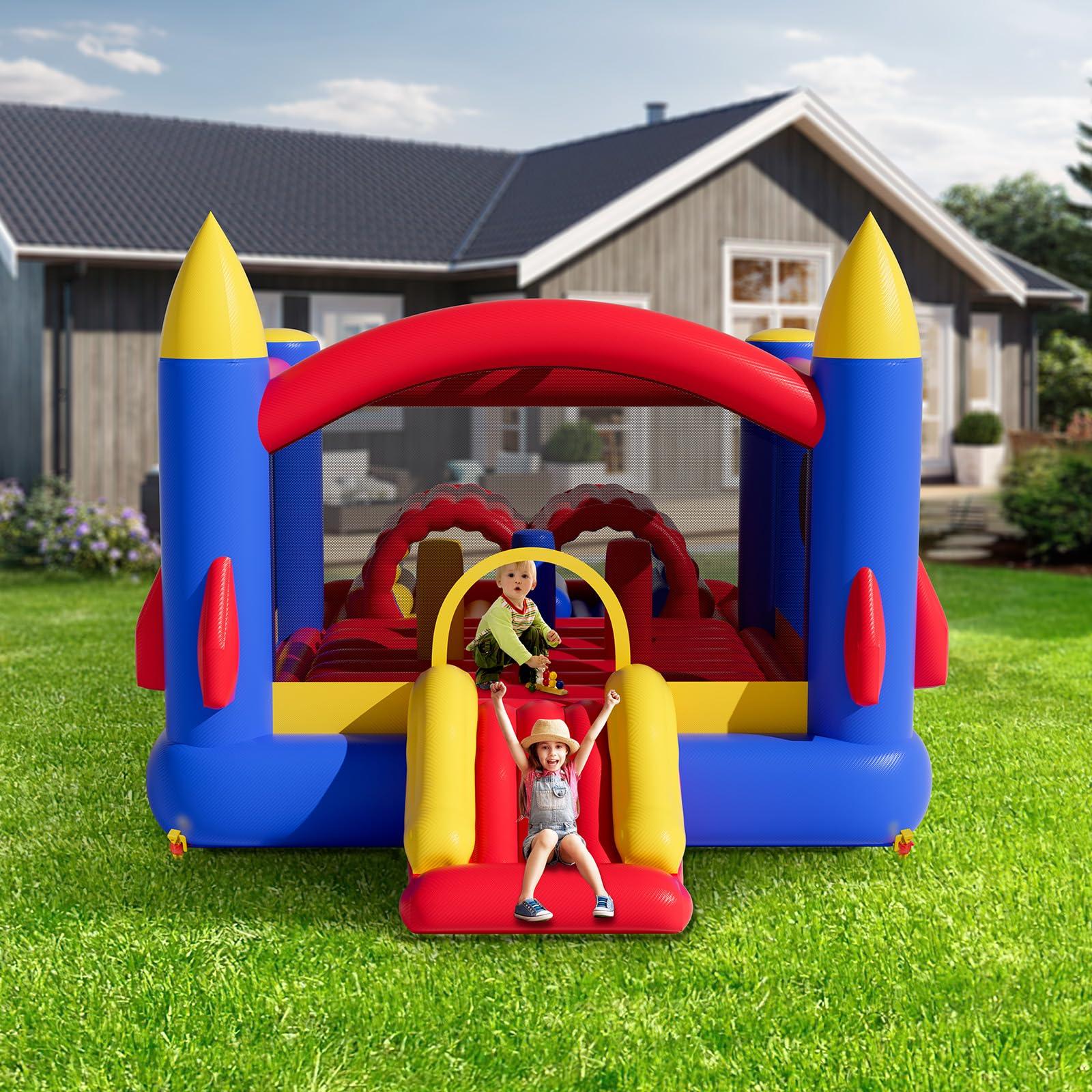 VEVOR VEVOR Outdoor Toys for Kids 5-12, Bounce House for Kids, Inflatable Nightclub Halloween Bounce House with Slide, Blower and Storage Bag, Birthday Christmas Party Gifts for Kids, 160x94x96 inch