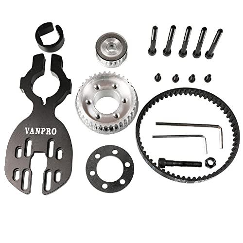vanpro vanpro DIY Electric Skateboard 6374 Brushless Motor Mount Bracket 80MM 90MM 97MM 100MM Pulley Wheel KIT Belt 5M 12MM (Snow Black, Pack of 1)