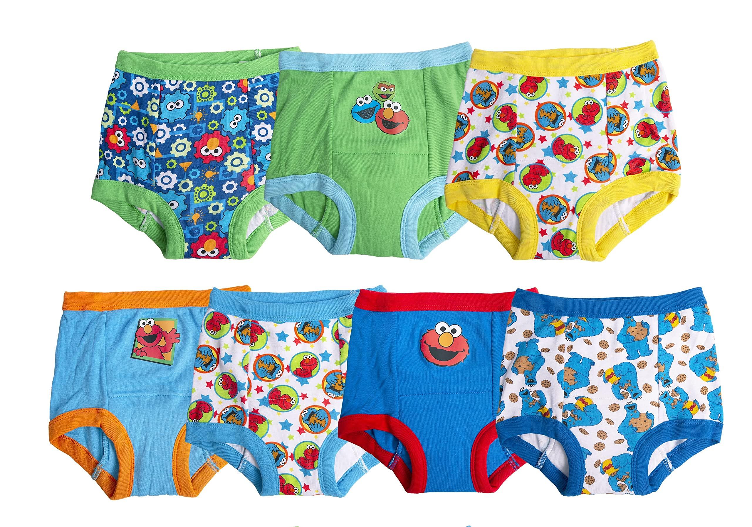 Sesame Street Sesame Street Unisex Baby With Elmo, Cookie Monster And Big Bird Includes Stickers Success Chart Sizes 18m, 2t, 3t, 4t Potty Training Pants Multipack, 7-pack Training Pant_a, 3T US