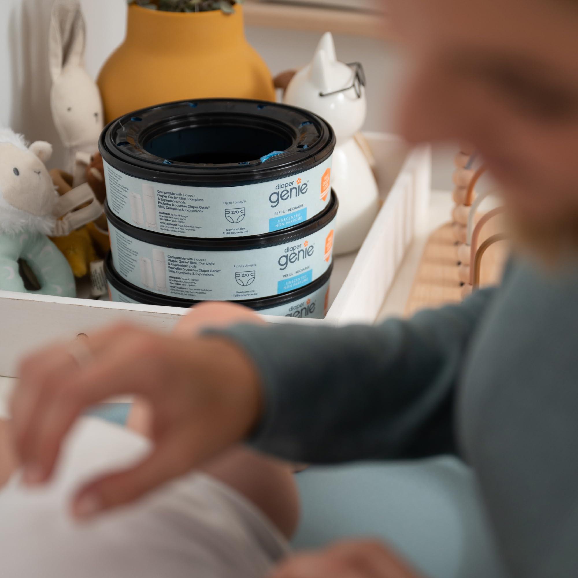 Diaper Genie Diaper Genie Bags Refills 270 Count (Pack of 3) with Max Odor Lock | Holds Up to 810 Newborn Diapers