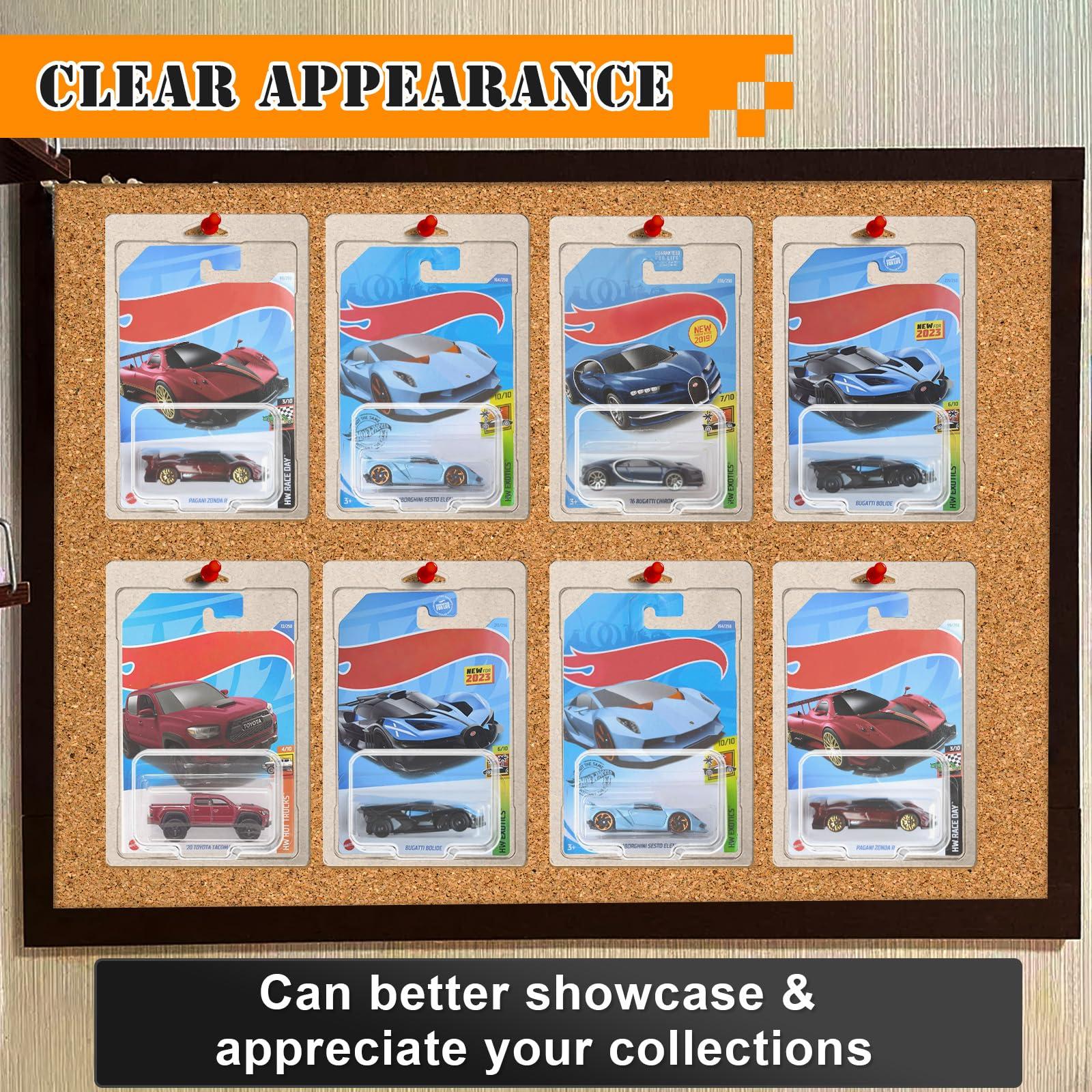 Acfunique 25 Pcs Protector Case Compatible with Hot Wheels Display Case Storage Case Plastic Model Car Clamshell Cases Display Clear Die Cast Car Blister Pack Covers Protector for Hotwheels Toy Car Set