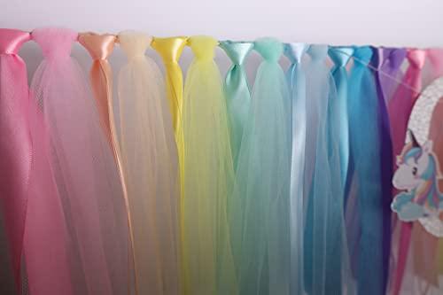 MIAUL Unicorn Highchair Banner Decoration for Baby,1st First Birthday Banner, High Chair Fabric Garland Party Supplies, Red Orange Yellow Green Blue Cyan Purple, Photo Props, Handmade