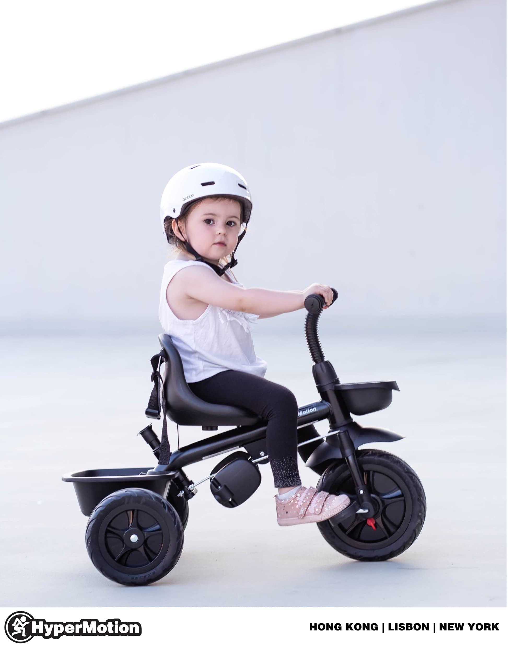 HyperMotion HyperMotion Kids Tricycle with Parent Push Handle, Lightweight Baby Balance Bike Tricycle for Children, Parent Steering Push Handle, Toddler Trike, Black