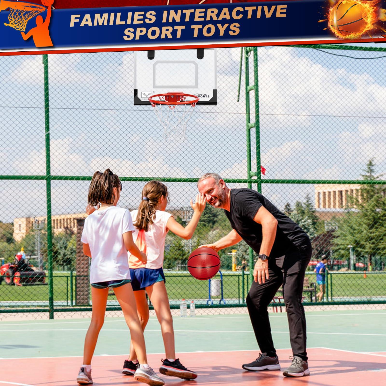 Anzmtosn Pro Mini Indoor Basketball Hoops Set for Door, Boost Wall Mount Basketball Hoop for Wall Outdoor Office, Upgrade Large 9 Inch Dunk Rim 6 Inch Balls Sport Game Ideal Gift Prize for Kids Adults