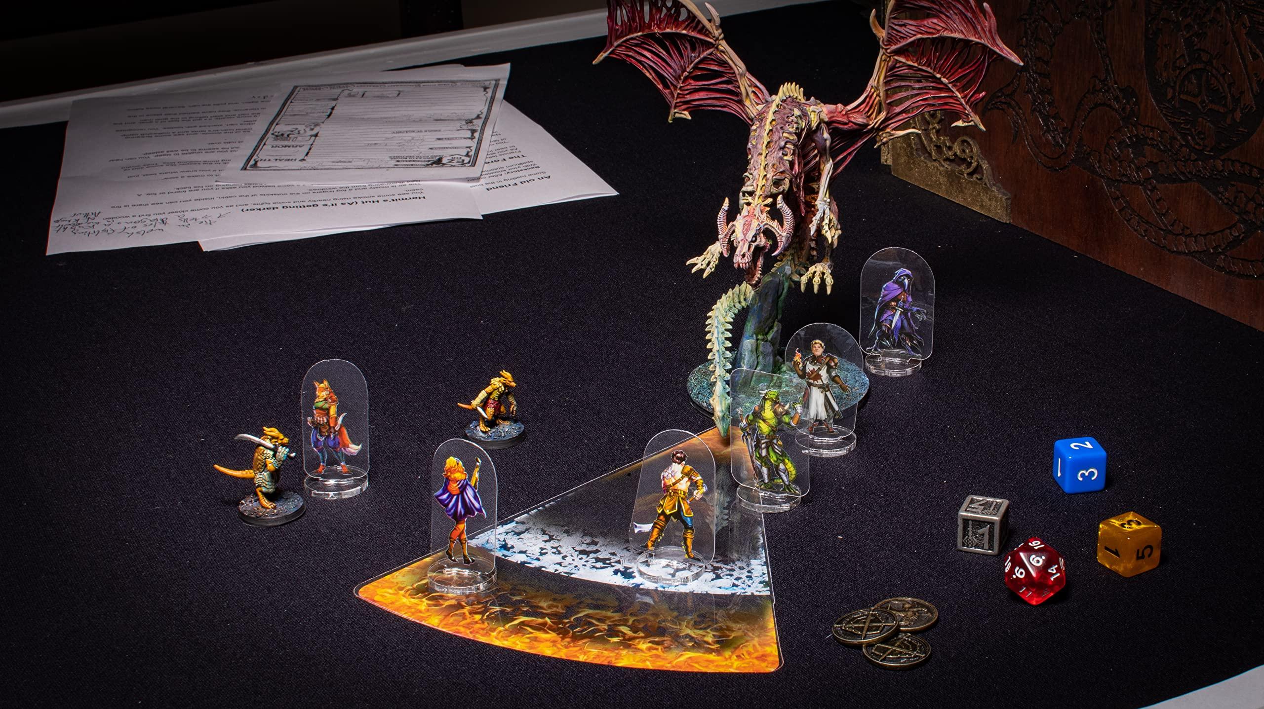 Arcknight Arcknight Spell Effects Templates for D&D 5E; 24pc Markers for AOE Spells with Reference; Condition, Buff, and Summon Tokens; for DND Pathfinder TTRPG