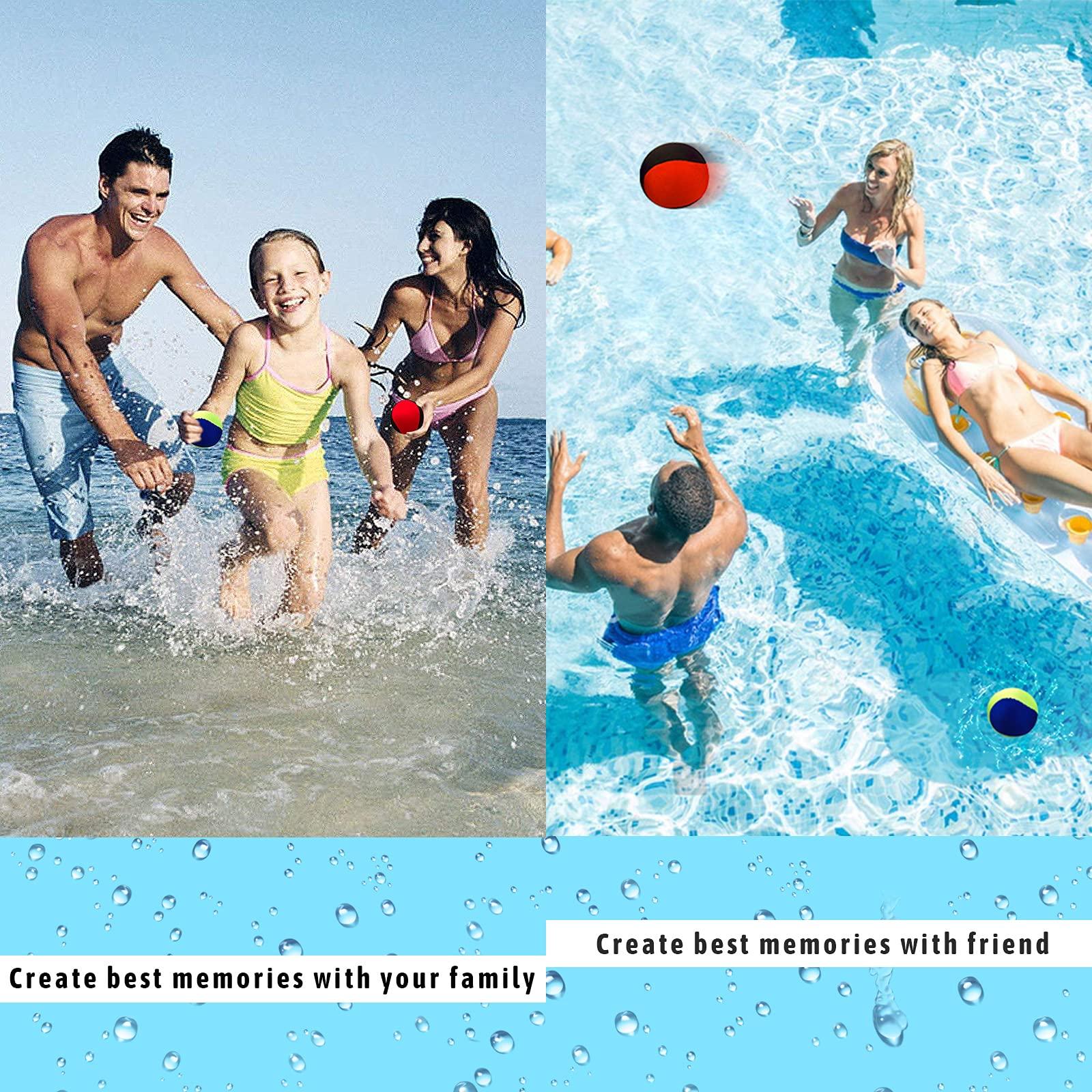 Guard Glasses Guard Glasses Water Skipping Ball Summer Beach Ball 2-Pack Water Bouncing Balls Grip Ball for Beach Swimming Pool River Lake, Red