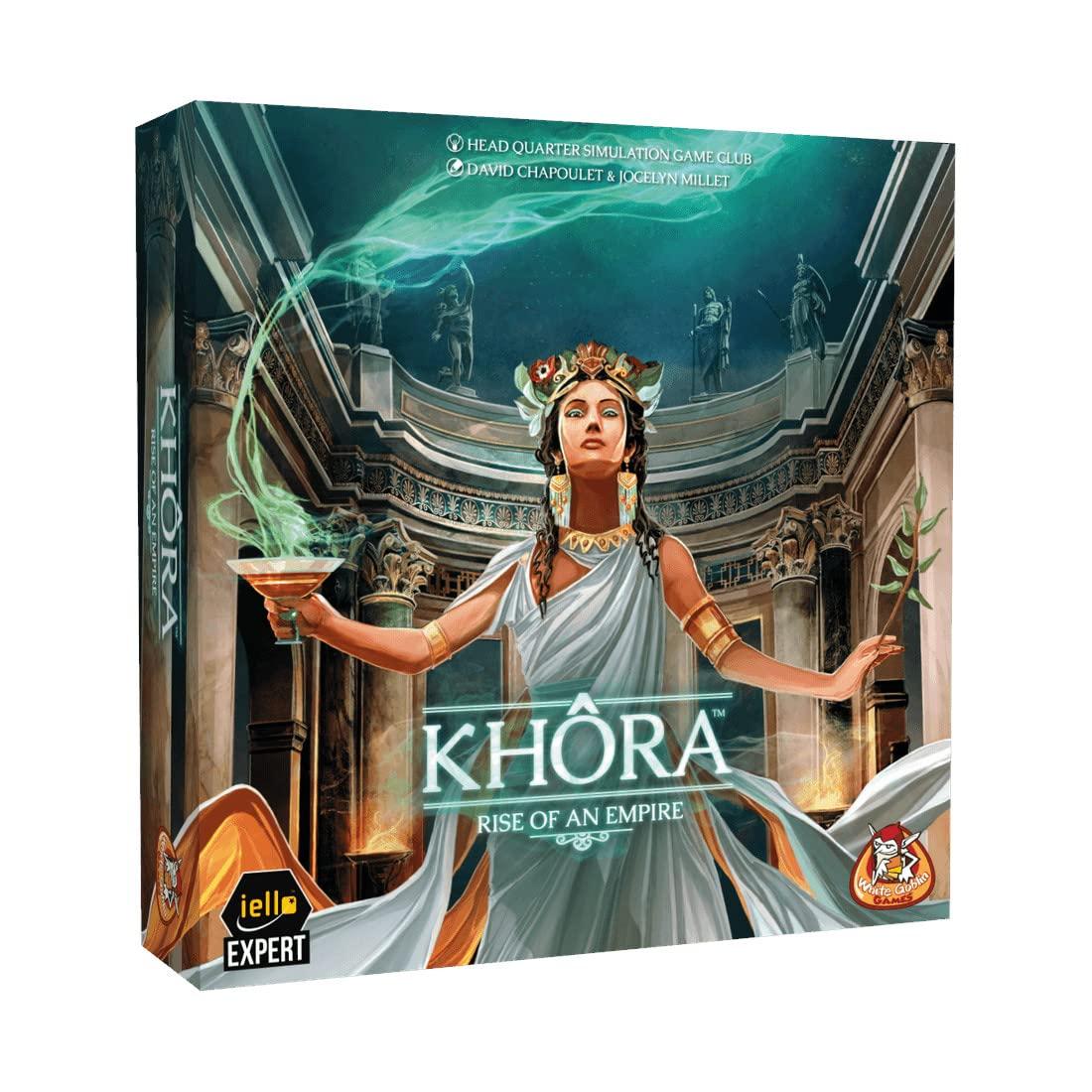IELLO Iello: Khora, Rise of an Empire, Race to Development Game, Develop your City Faster and Better than Your Opponents, 2 to 4 Players, 75 Minute Play Time, For Ages 14 and up