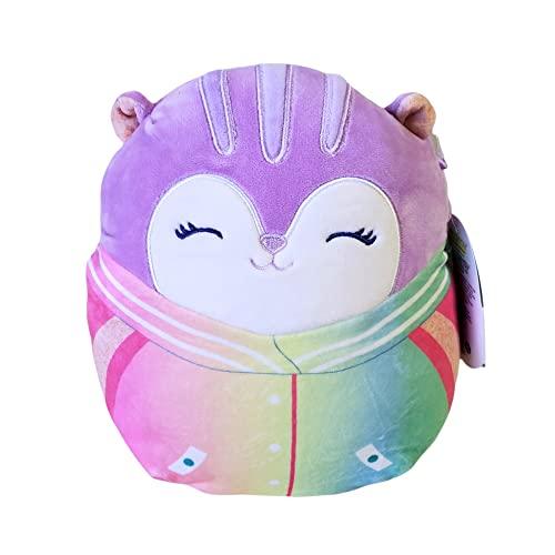 Squishmallow Official KellyToy Squishmallows 8 Sleepy Pajamas Winter Release Plush Stuffed Toy (Sydnee Squirrel Rainbow Shirt)