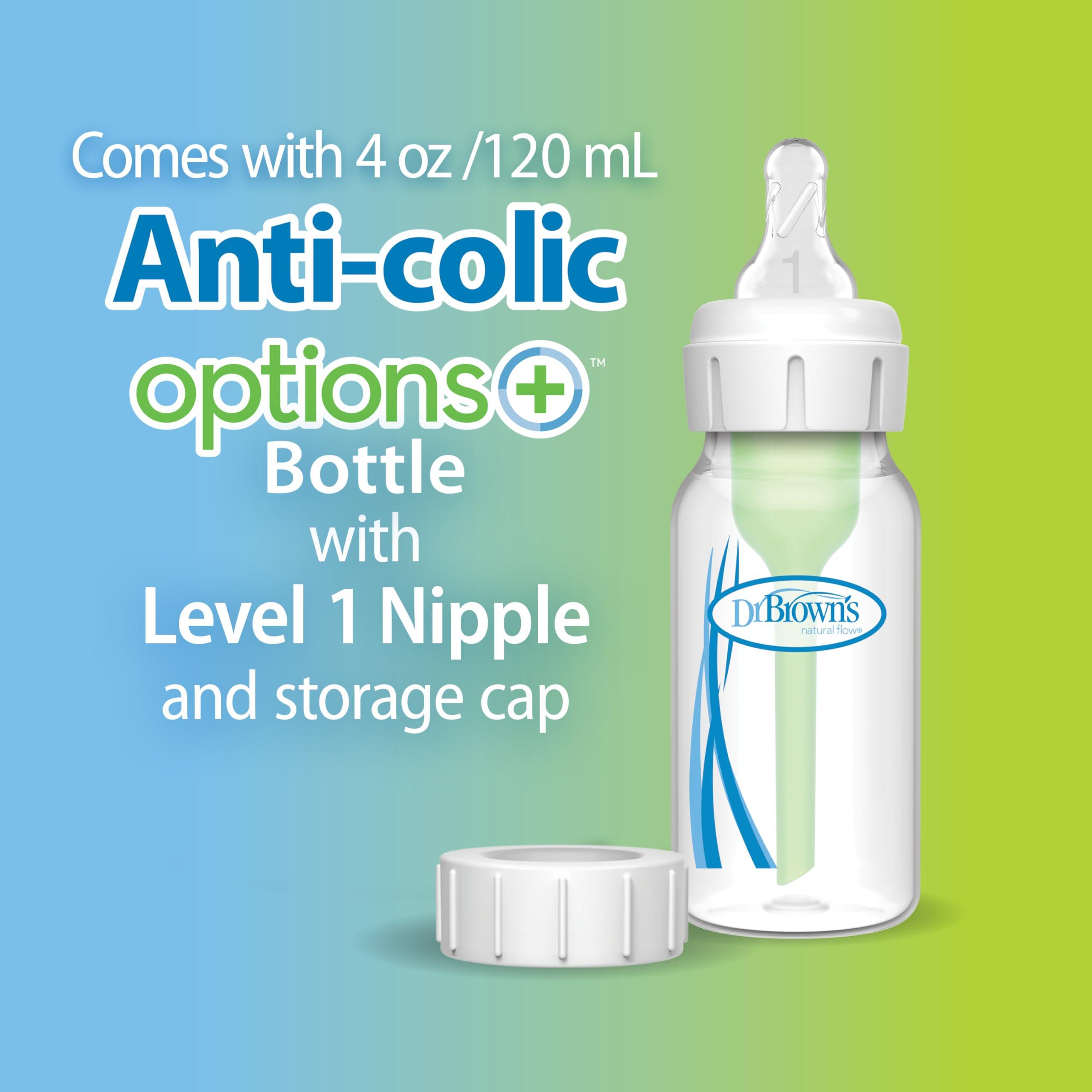 Dr. Brown\'s Dr. Brown's 100% Silicone One-Piece Breast Pump,Hands-Free Breast Milk Collector with Anti-Colic Options+ Baby Bottle (4 oz/120 mL),Level 1 Nipple,Travel Lid and Travel Bag