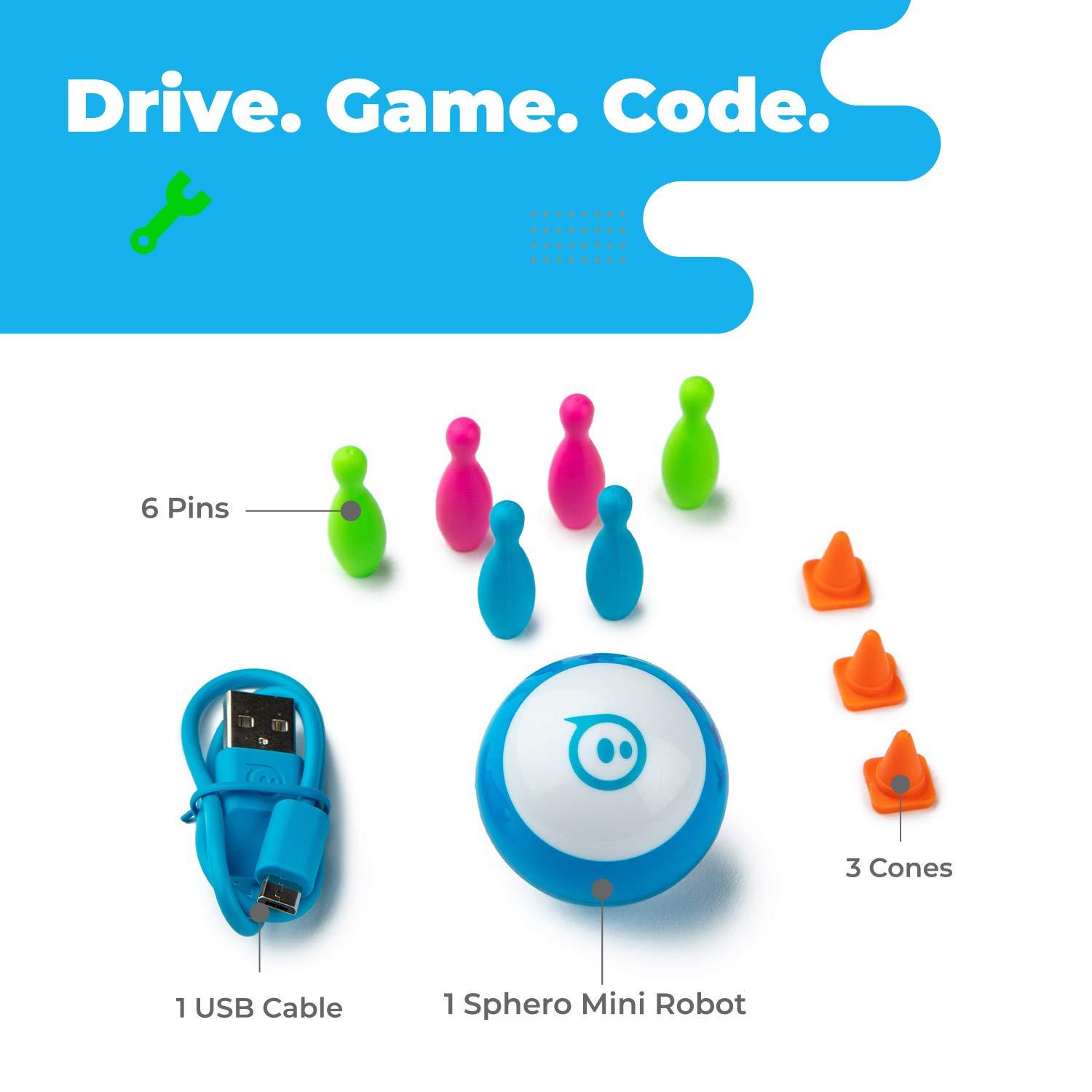Sphero Sphero Mini (Blue) - Coding Robot Ball - Educational Coding and Gaming for Kids and Teens - Bluetooth Connectivity - Interactive and Fun Learning Experience for Ages 8+