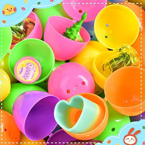 FUN LITTLE TOYS FUN LITTLE TOYS 100PCS Prefilled Easter Eggs with Toys Inside, Filled Plastic Easter Baskets Stuffers Fillers Easter Egg Hunt Prizes Classroom Easter Party Favor Gift for Kids