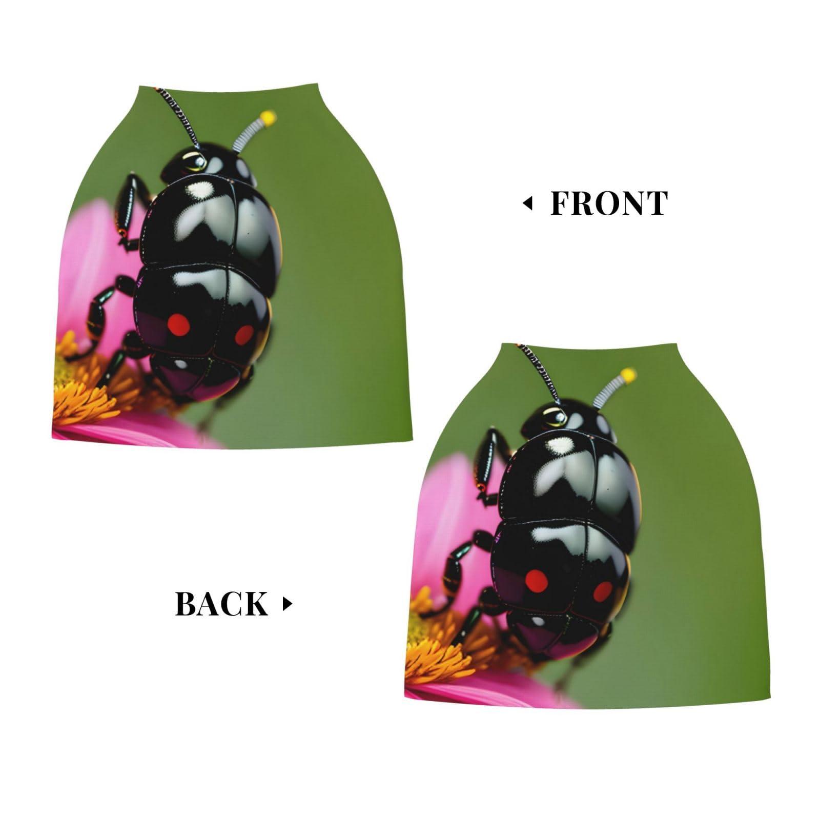 ZhanMg ZhanMg Colorful Ladybird Stroller Chair Nursing Top Cover - Privacy Canopy for Newborns and New Moms, Perfect for High Chair, Black