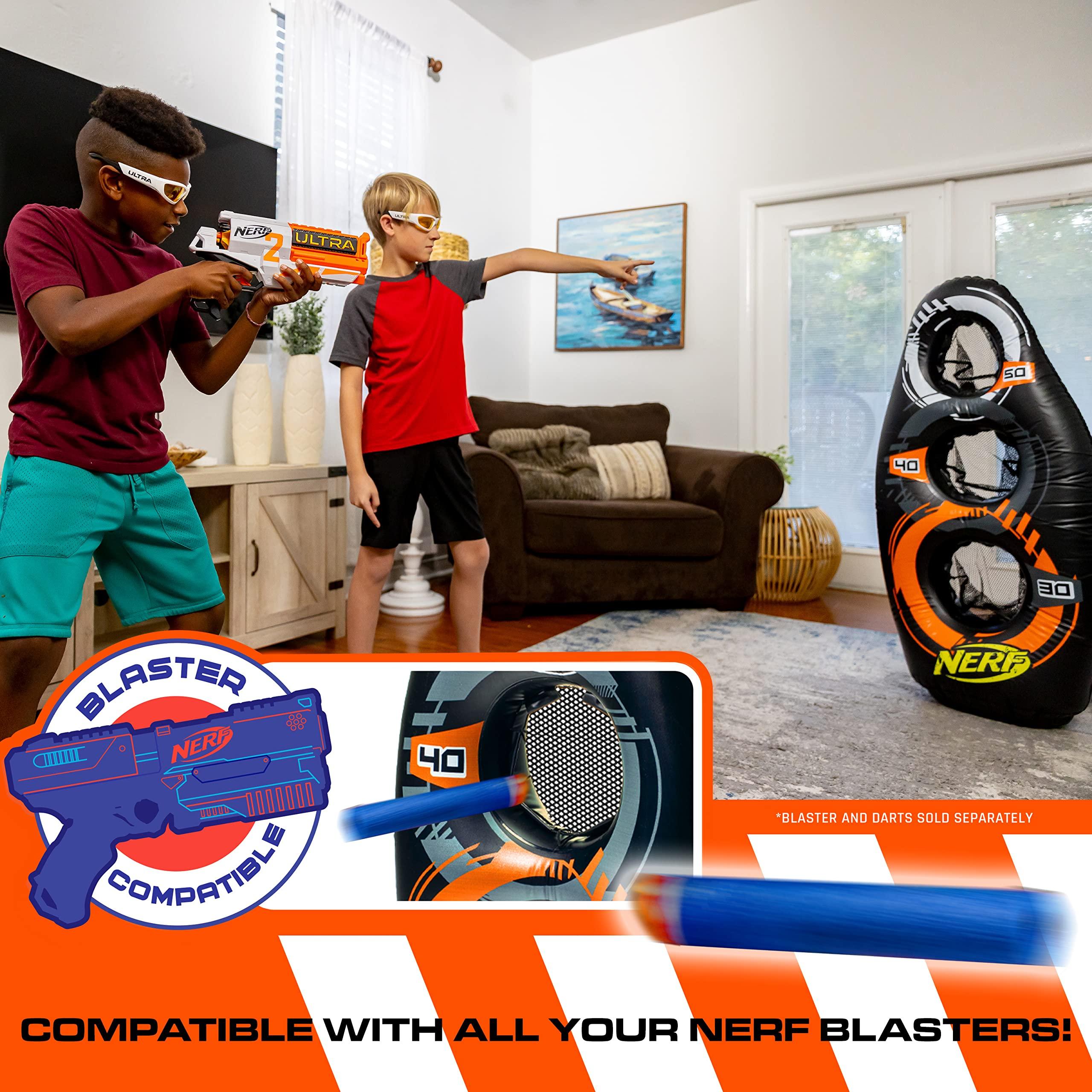 NERF NERF Inflatable Target Set - Proshot Kids Football + Blaster Target Game Set- Standing Pop Up Target - 50"