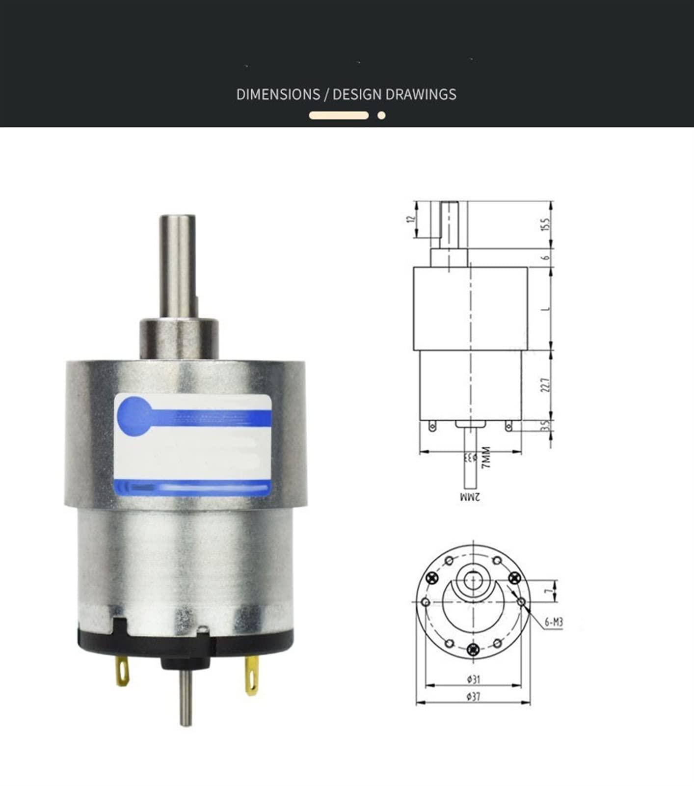 Xuulan Xuulan Xianglaa-Motor 6/12v JGB-520 Mini 4wd Car Model Plane Motor Electric Camera PTZ Dc Controller Drone Dc Motor Speed Control Motor (Size : 12V20rpm)