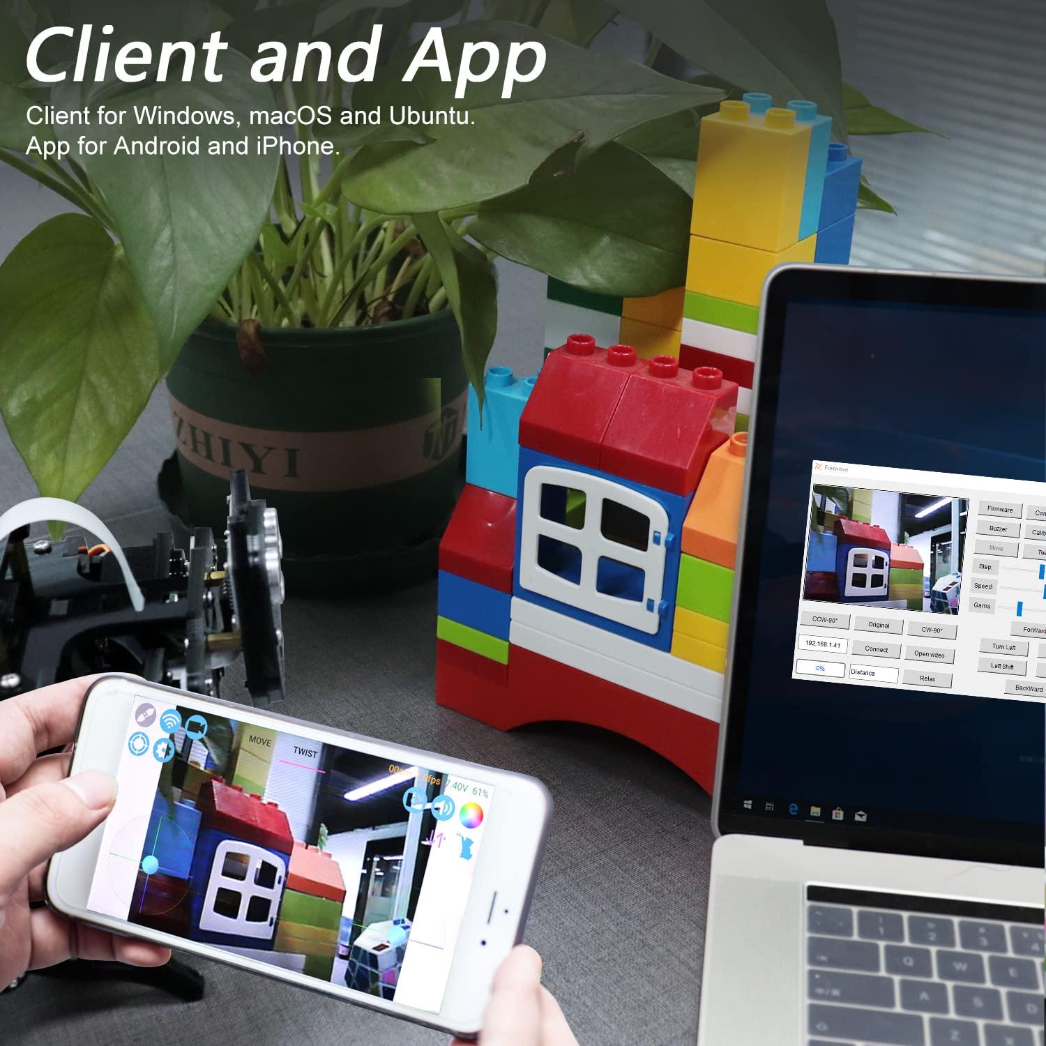 FREENOVE FREENOVE Robot Dog Kit for ESP32-WROVER CAM (Included), Dual-core 32-bit 240 MHz Microcontroller, Walking, Camera, Touch Sensor, Ultrasonic Ranging, Buzzer, RGB LED, Servo, App