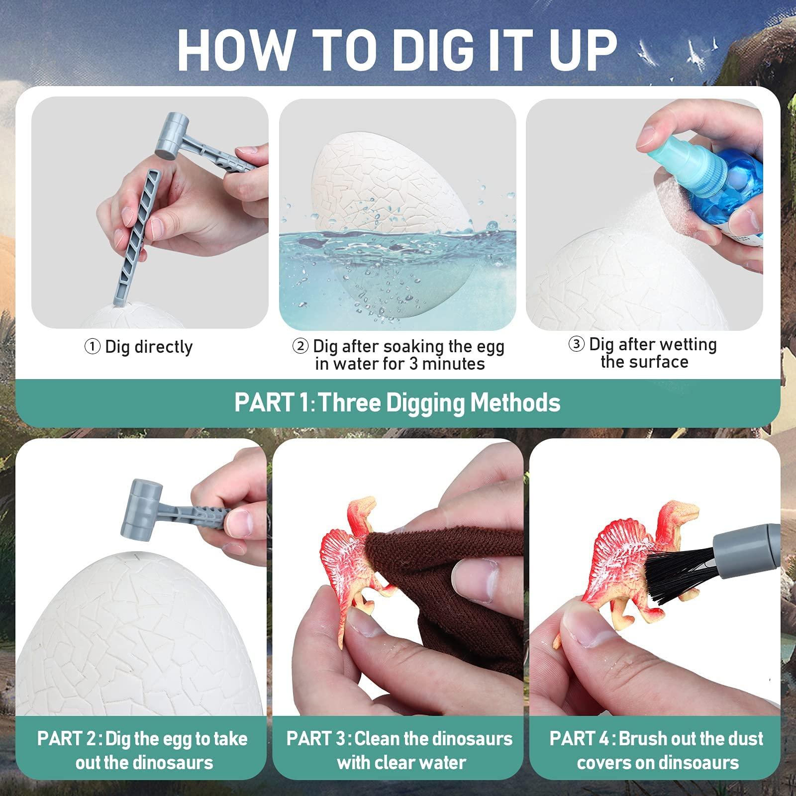 Woumserta Woumserta Jumbo Dino Egg Dig Kit, Dinosaur Toys for Kids 5-7 8-12 with 12 Dinosaurs, Dinosaur Toys for 5 6 7 8 Year Old Boy Birthday Gift, Dinosaur Eggs Excavation Gifts for 5 6 7 Year Old Boy Girl