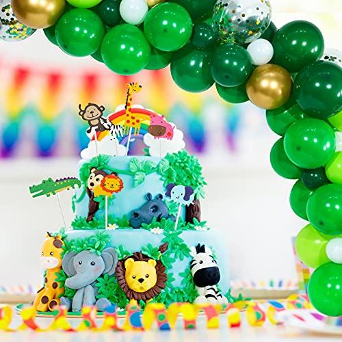 Sumind 100 Pieces Latex Balloons Different Sizes 18/12/10/5 Inch Party Balloon Kit for Valentines Birthday Baby Shower Wedding Bride Graduation Party Decoration (Dark Green)