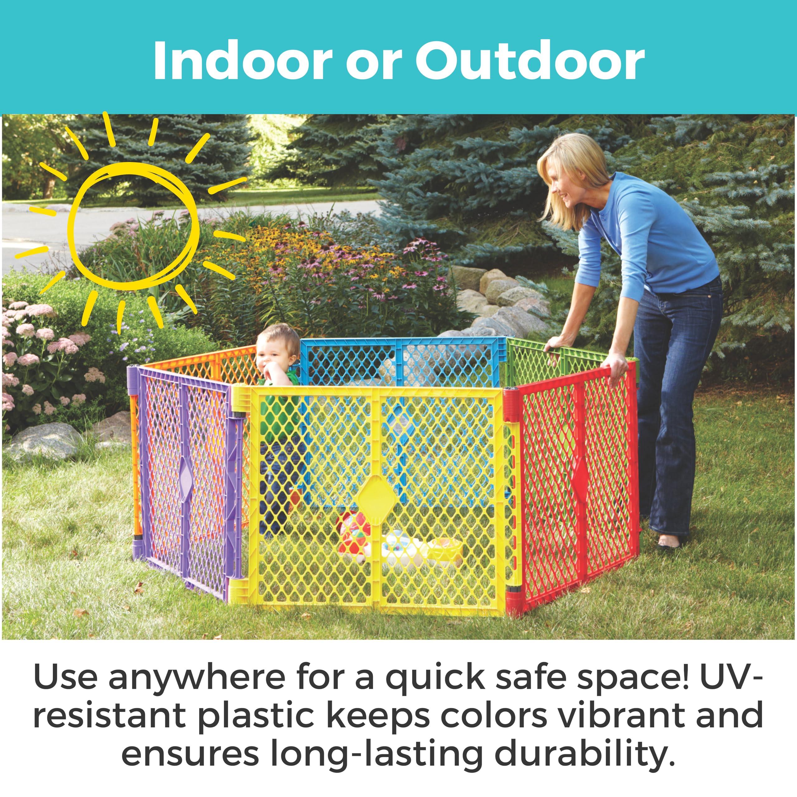 Toddleroo by North States Toddleroo by North States Superyard Colorplay Ultimate 2 Panel Extension, Made in USA: Increases play space up to 34.4 sq. ft. (Adds 64", Multicolor)